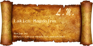 Lakics Magdolna névjegykártya